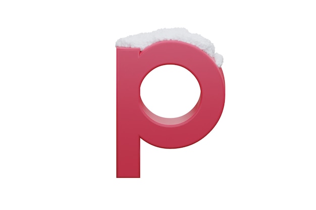 New year alphabet Christmas 3D letter p