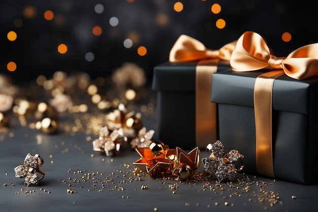 New year and Christmas gift sparkling background wallpaper