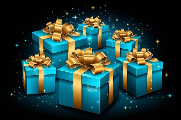 New year and Christmas gift sparkling background wallpaper