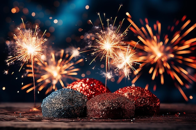 New year colourful firework background desktop wallpaper illustration