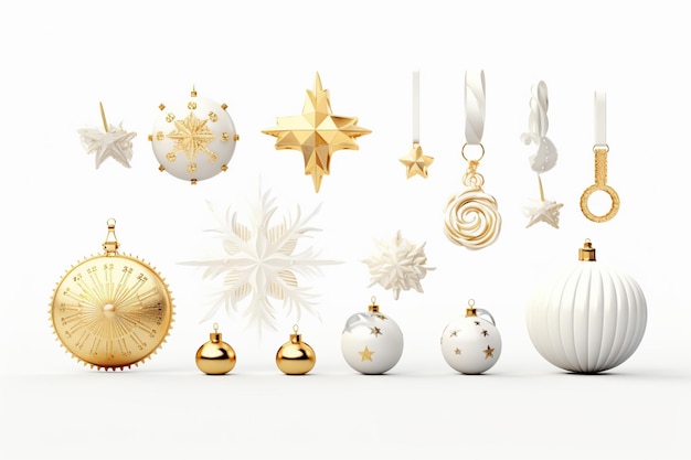 Photo new year element set white background