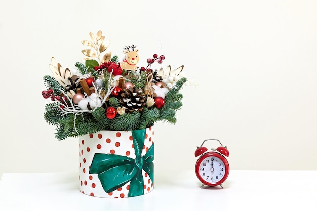 New Year's bouquet on a white background