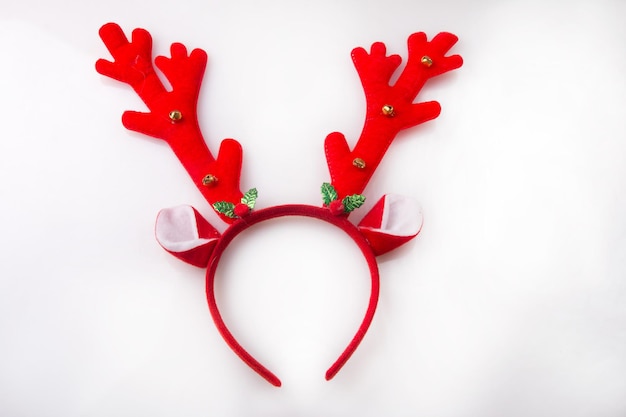 New Year's children's headband. Red deer horns