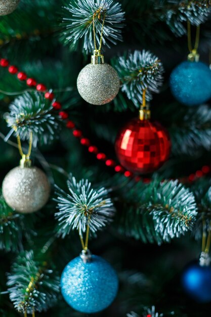 New Year toys on the tree, new year, garland