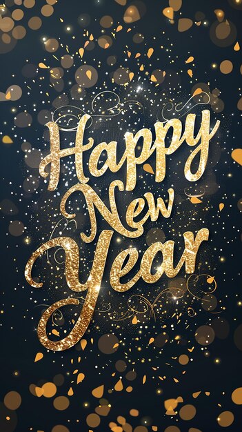 New Years Background with the Text quotHappy New Yearquot