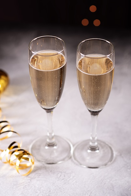 New years eve celebration background with champagne