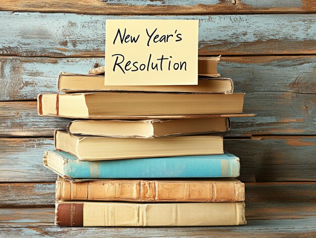 Photo new years resolution books