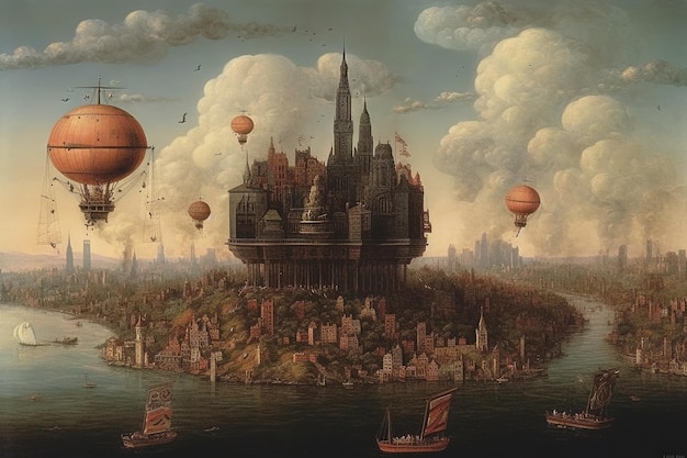 New york city if painted by hieronymus bosch grotesques and Netherlandish symbolism illustration generative ai