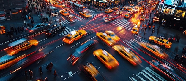 Photo new york city intersection at night