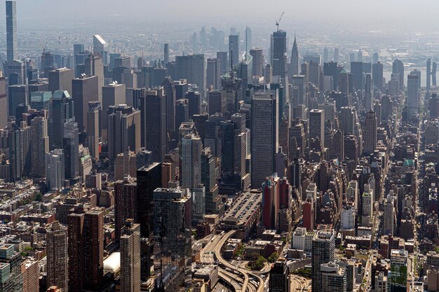 New york city manhattan aerial view