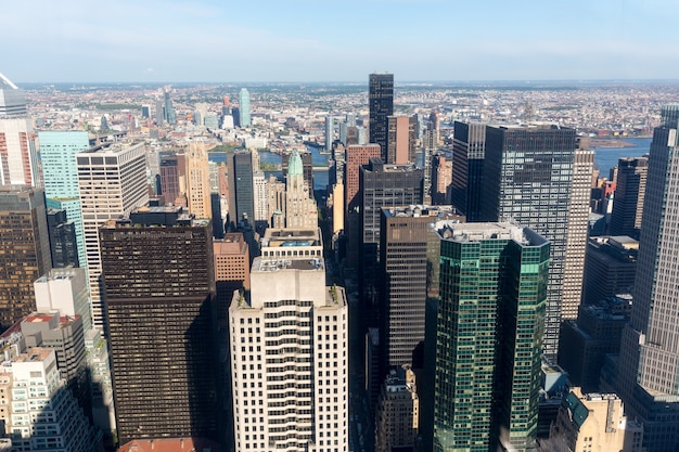 New York City Manhattan midtown aerial view