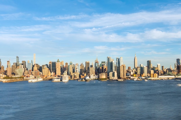 New York City Manhattan midtown skyline at dusk