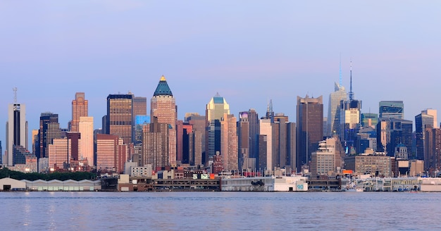 New York City Manhattan sunset panorama