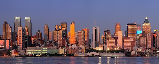 New York City Manhattan sunset panorama