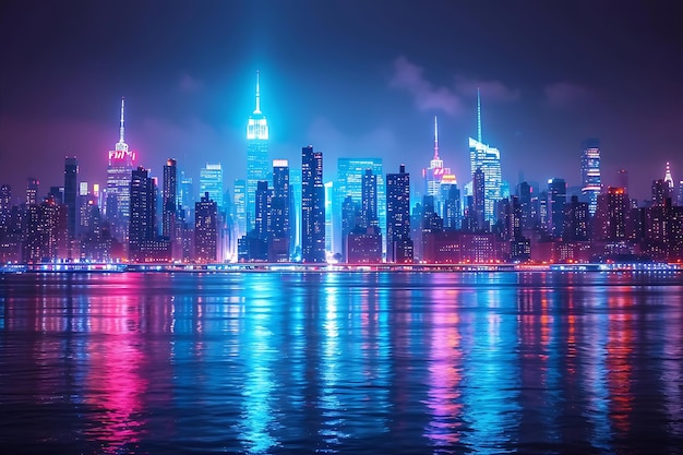 New York City Night Cityscape