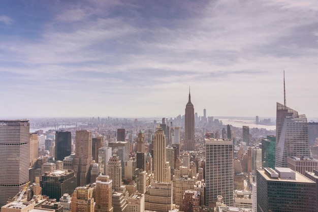 New york city skyline view with the empire state building