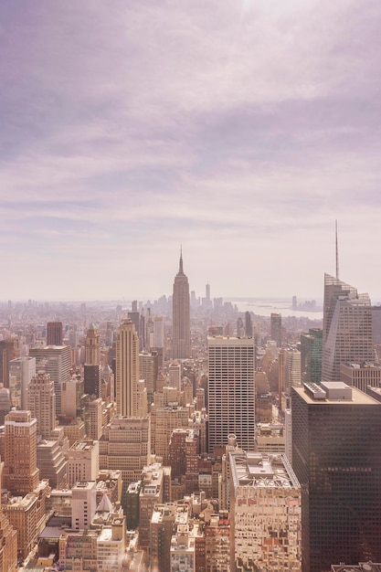 New york city skyline view with the empire state building