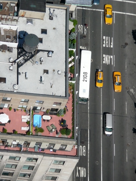 New york city streets, sky view