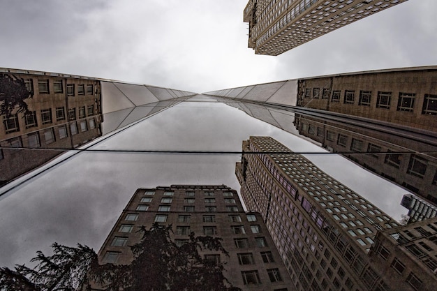 New york manhattan skyscrapers building detail