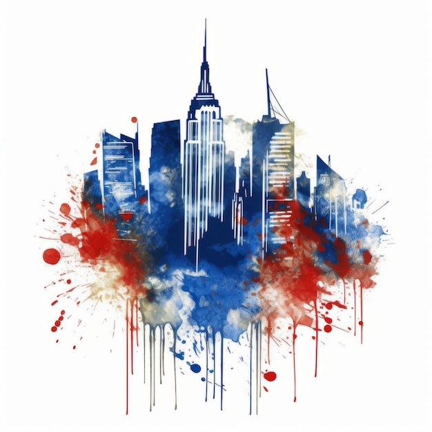 New york tshirt design brush stroke style white background