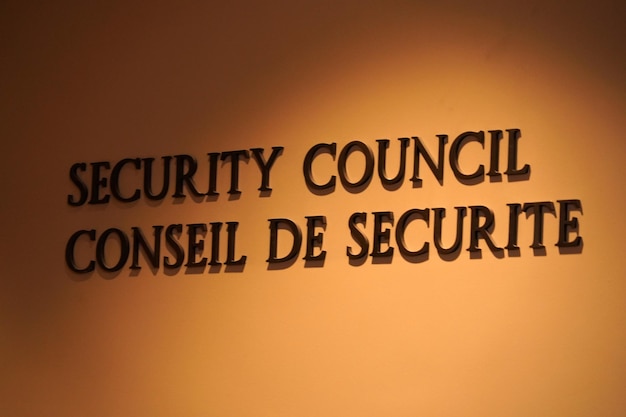 NEW YORK, USA - MAY 25 2018 United Nations security council hall