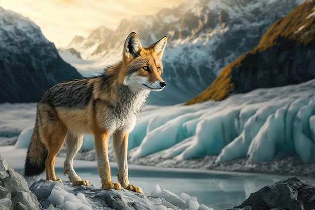 New Zealand mountains fox Beautiful Generative AI