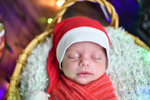 Newborn baby boy christmas - Vintage - Sleeping