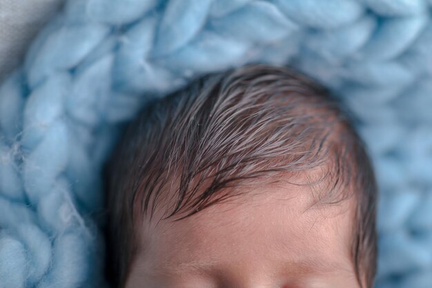 Photo newborn baby details macro photography toes fingers head lips ears