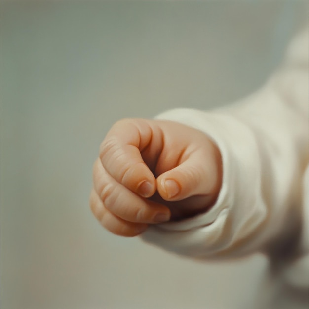 Newborn Baby Holding Parents Finger CloseUp