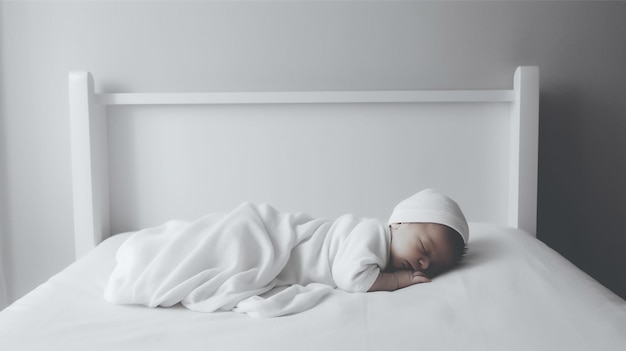 Newborn baby sleeping close up