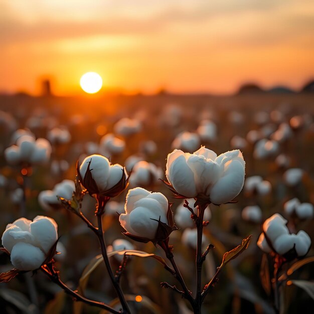 Photo newborn cotton bolls bursting with potential growth