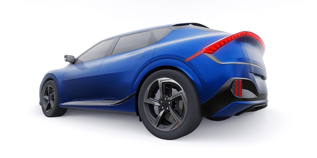 Newest electric family crossover SUV for the city 3d illustration