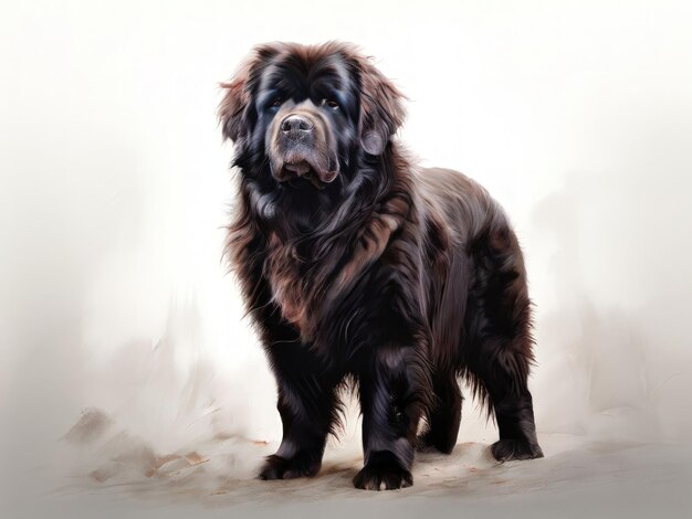 Photo newfoundland dog portrait