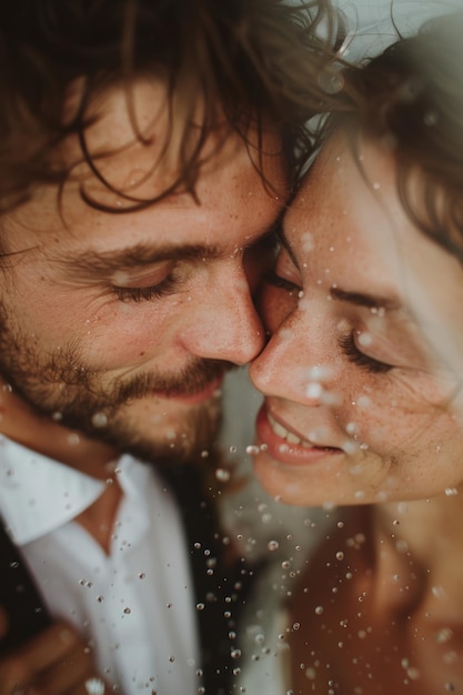 Photo newly engaged couple celebrates with family