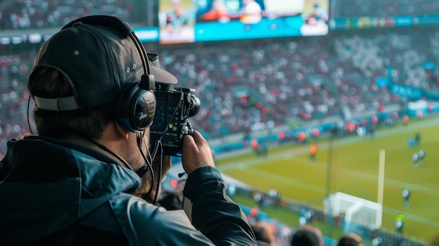 Photo a news broadcast covering a significant sports event with live footage highlights and commentary from reporters analyzing the game39s key moments and outcomes