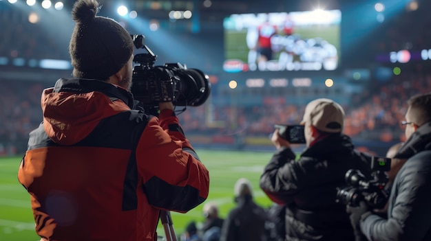 Photo a news broadcast covering a significant sports event with live footage highlights and commentary from reporters analyzing the game39s key moments and outcomes