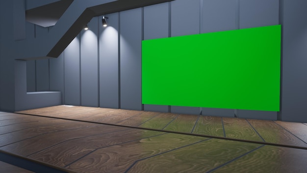 News Studio Backdrop For TV Shows TV On Wall3D Virtual News Studio Background 3d illustration