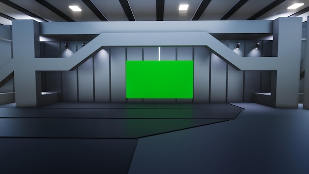 News Studio Backdrop For TV Shows TV On Wall3D Virtual News Studio Background 3d illustration