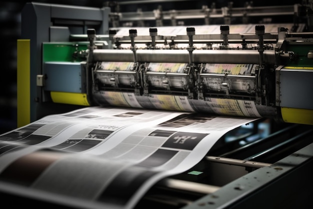 a newspaper printing press showcasing the journalism and media industry profession