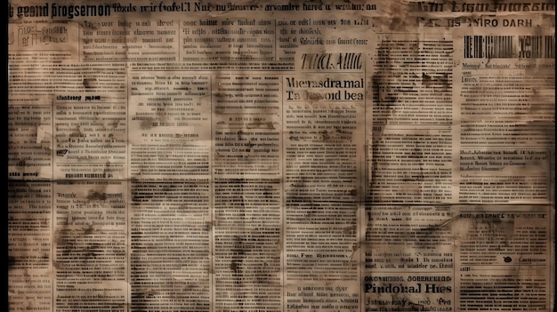 Newspaper wallpaper old newspaper background generative ai