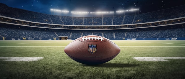 NFL ball at a stadium Generative AI