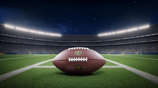 NFL ball at a stadium Generative AI