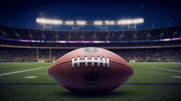 NFL ball at a stadium Generative AI