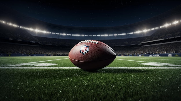 NFL ball at a stadium Generative AI