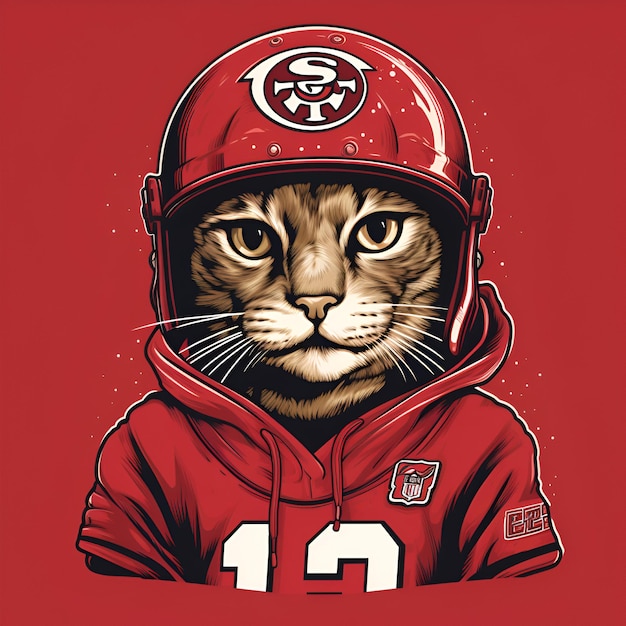 NFL Cat whos wearing a 49ers Trikot TShirt