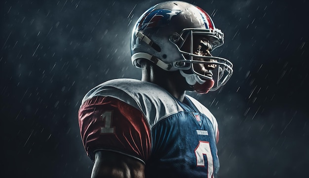 NFL Player with dramatic and cinematic scene