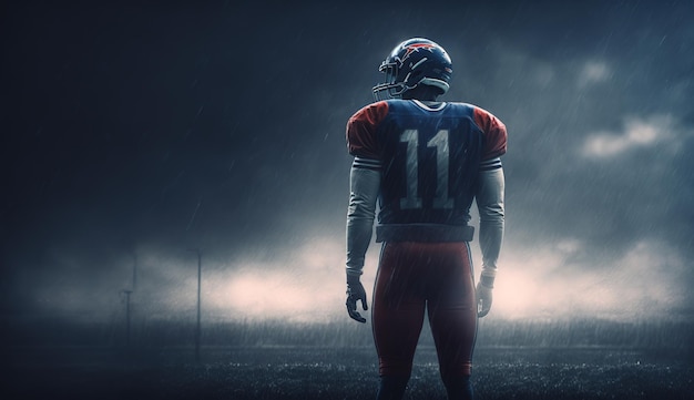 NFL Player with dramatic and cinematic scene