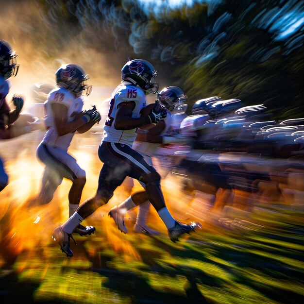 Photo nfl training camp players practicing with energy