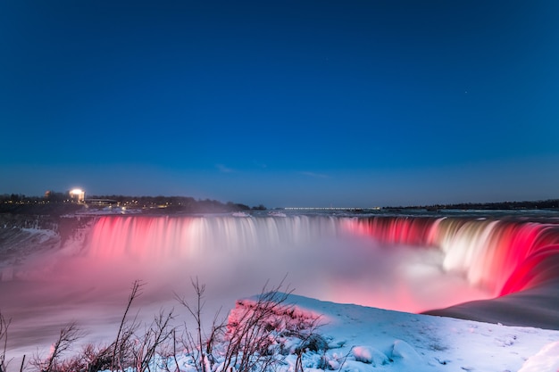 Niagara waterfall long exposure at night from Canada side