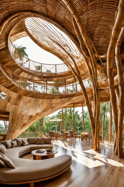 nice bamboo house interior design